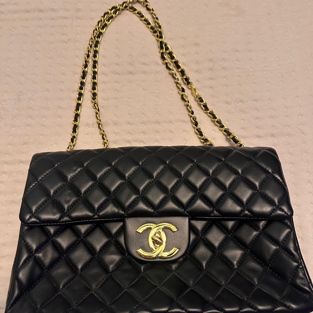 Black Quilted Leather Shoulder Bag